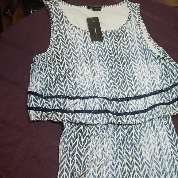 Robert Louis Blue and White Dress - Picture 1 of 11